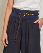 Pantalon 100% Lin Hilona marine
