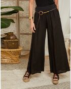 Pantalon 100% Lin Hilona noir