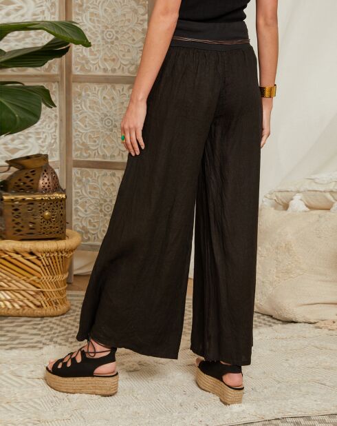 Pantalon 100% Lin Hilona noir