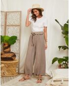 Pantalon 100% Lin Hilona taupe