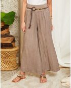 Pantalon 100% Lin Hilona taupe