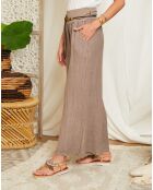 Pantalon 100% Lin Hilona taupe