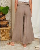 Pantalon 100% Lin Hilona taupe
