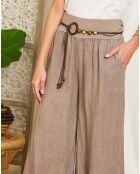 Pantalon 100% Lin Hilona taupe