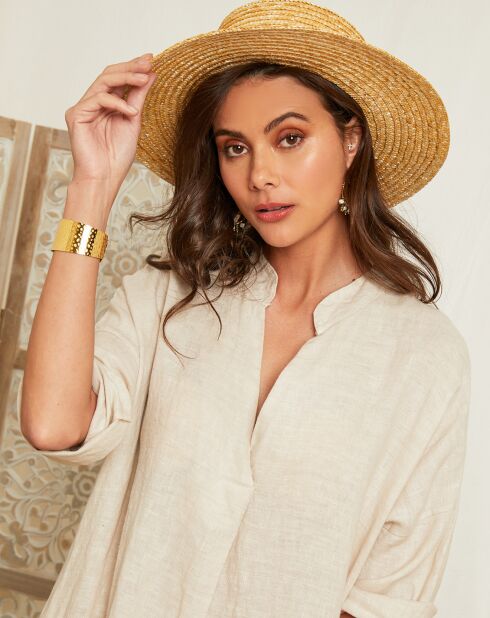 Vestido Elise beige 100% lino