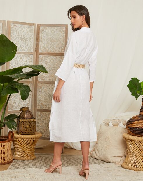 Weißes Kleid Elise aus 100% Leinen