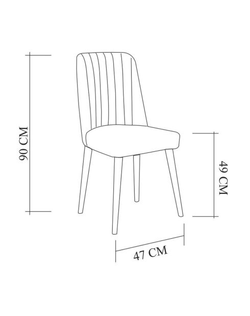 Chaise Stormi beige/gris - 100x48x39 cm