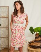 Robe 100% Lin Amelie fuschia