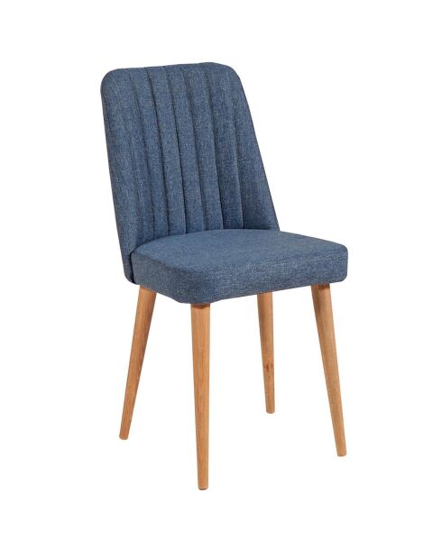Stoel Stormi beige/marineblauw - 100x48x39 cm