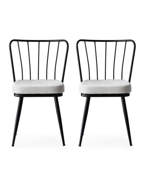2 Chaises Yildiz noir/blanc - 43x82x42 cm