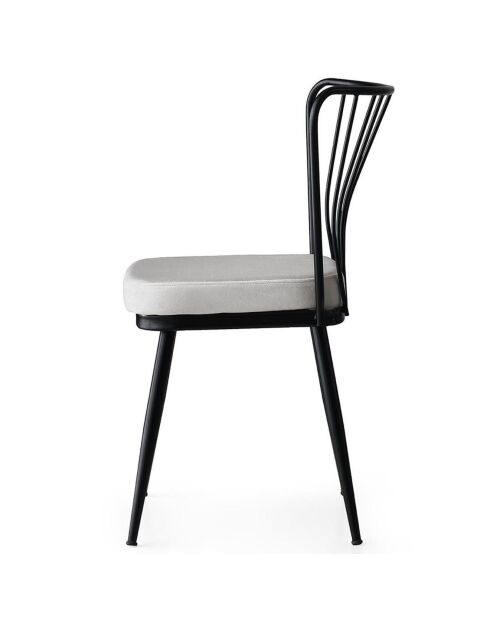 2 Chaises Yildiz noir/blanc - 43x82x42 cm