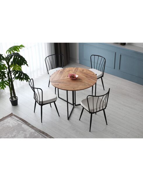 2 Chaises Yildiz noir/blanc - 43x82x42 cm