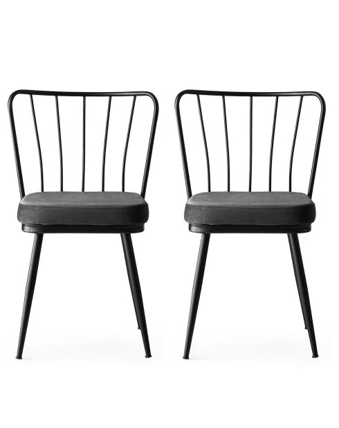 2 Chaises Yildiz noires - 43x82x42 cm
