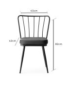 2 Chaises Yildiz noires - 43x82x42 cm