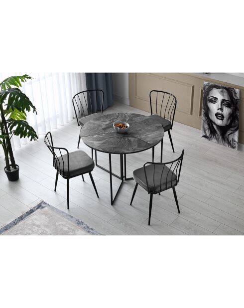 2 Chaises Yildiz noires - 43x82x42 cm