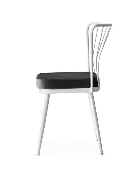 2 Chaises Yildiz blanc/noir - 43x82x42 cm