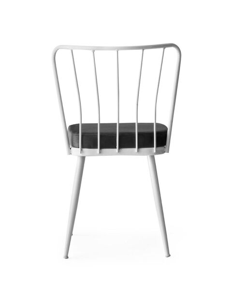 2 Chaises Yildiz blanc/noir - 43x82x42 cm