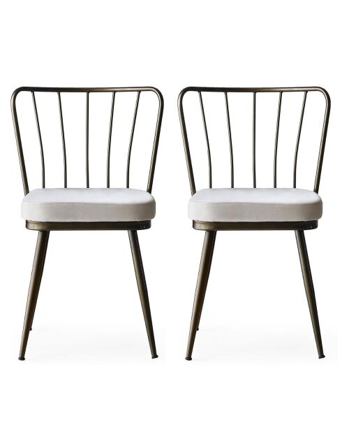 2 Chaises Yildiz blanches - 43x82x42 cm