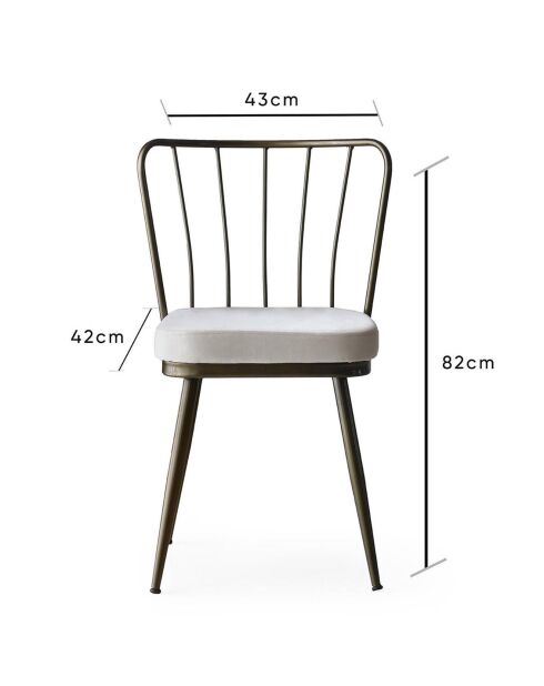 2 Chaises Yildiz blanches - 43x82x42 cm