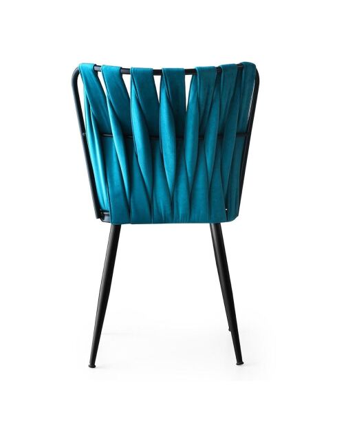 2 sillas Kusakli negro/azul - 43x82x43 cm