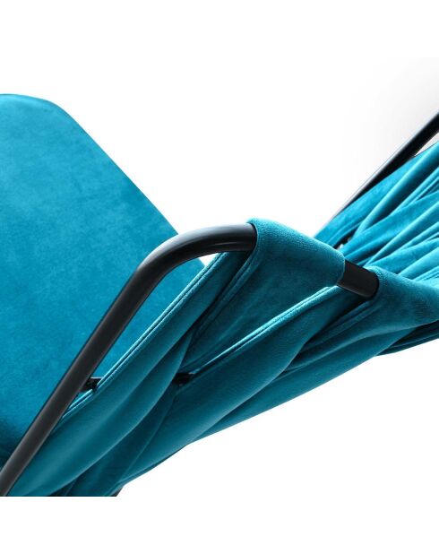 2 Chaises Kusakli noir/bleu - 43x82x43 cm