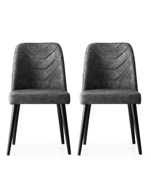 2 Chaises Dallas anthracite - 50x90x49 cm