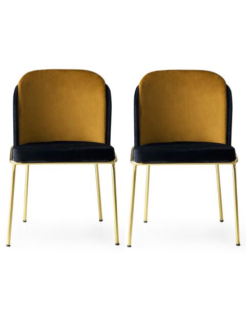 2 Chaises Dore noir/doré - 54x86x55 cm