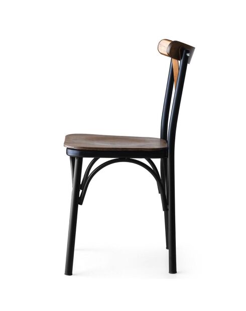 4 chaises ahsa marron/noir - 42x84x41 cm