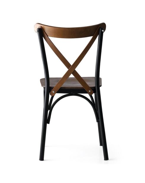 4 chaises ahsa marron/noir - 42x84x41 cm