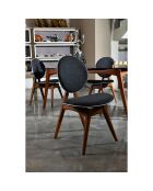 2 chaises touch marron/anthracite - 54x93x55 cm