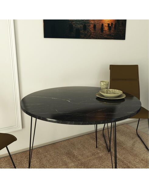 Table sandalf noir/blanc - 90x75x90 cm