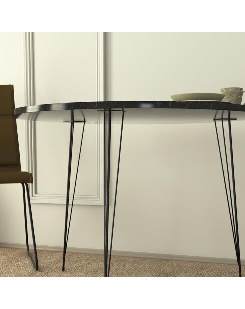Table sandalf noir/blanc - 90x75x90 cm