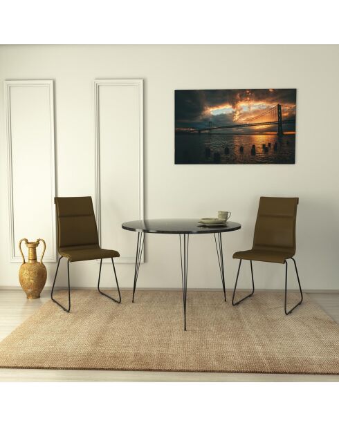 Table sandalf noir/blanc - 90x75x90 cm
