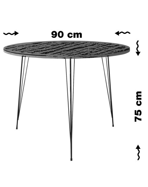 Table sandalf noir/blanc - 90x75x90 cm