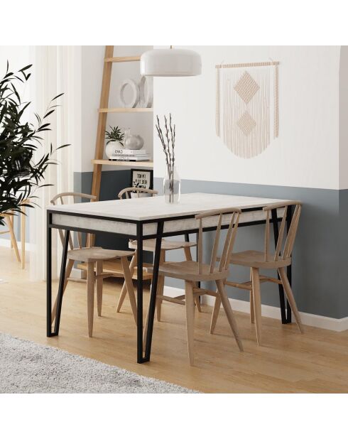 Table de salle à manger Pal blanche - 132x76x80 cm