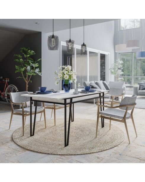 Table de salle à manger Pal blanche - 132x76x80 cm