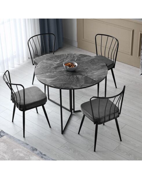 Table de salle à manger yaprak anthracite - 100x72x100 cm