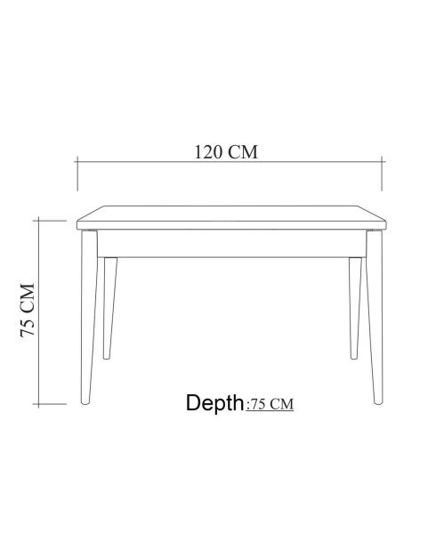 Table Costa beige/blanc - 120x75x75 cm