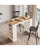 Table de bar st1 beige/blanc - 120x101.8x51.6 cm