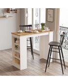 Table de bar st1 beige/blanc - 120x101.8x51.6 cm