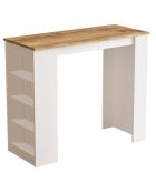 Table de bar st1 beige/blanc - 120x101.8x51.6 cm