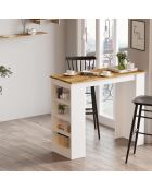 Table de bar st1 beige/blanc - 120x101.8x51.6 cm