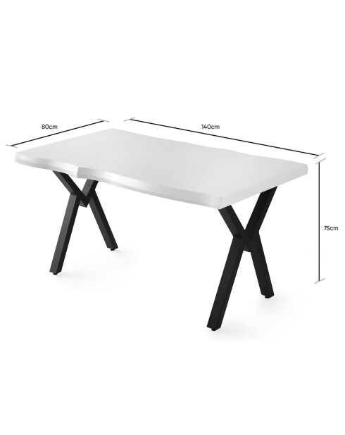 Table de salle à manger Efor blanche - 140x75x80 cm