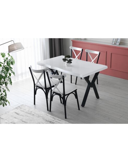 Table de salle à manger Efor blanche - 140x75x80 cm