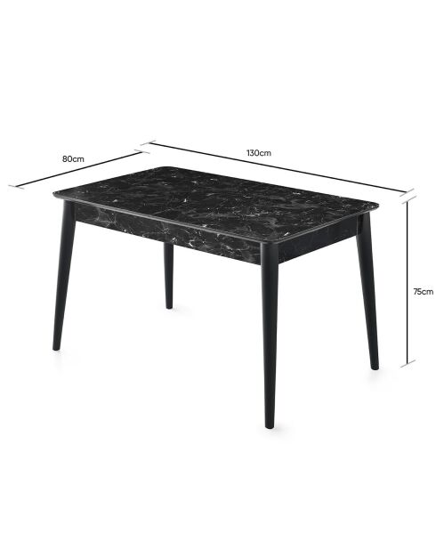 Table de salle à manger Lotus anthracite - 130x75x80 cm