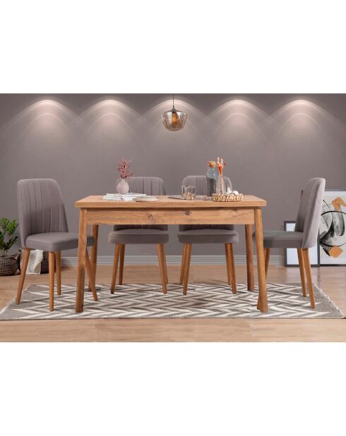 Ensemble Table + 4 Chaises Costa 0701 beige/gris