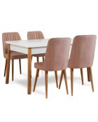 Ensemble Table + 4 Chaises Costa 0900 beige/blanc/gris