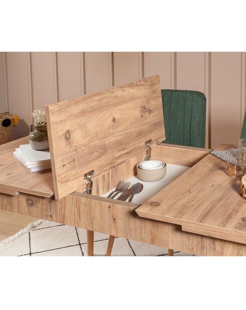 Ensemble table + 2 chaises + 2 bancs vina 1070 beige/vert