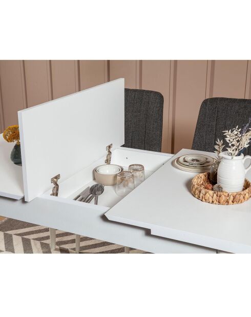 Ensemble Table + 2 Chaises + 2 Bancs Vina 1053 blanc/anthracite