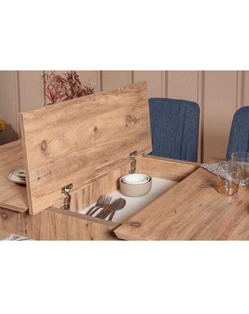 Ensemble Table + 2 Chaises + 2 Bancs Vina 1048 beige/bleu foncé